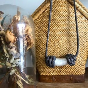 ZARA leather and mother of pearl necklace